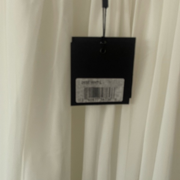 Ieena for Mac Duggal White Faux Wrap Sleeveless Flowy Midi Dress - Picture 8 of 10